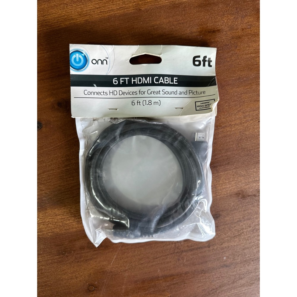 NWT Onn HDMI Cable Black 6ft